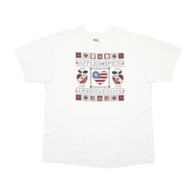 HANES weißes T-Shirt Tee Einzelnaht Vintage 90er Kurzarm Baumwolle Herren XL