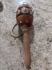 Bola Copa Boliche Balero Tradicional Rayas Marrón Floral Madera Juguete