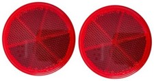 Class A 3" Round Reflector Strong Stick-on - RED/AMBER for Trailers, 2x Red