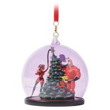 Disney Sketchbook The Incredibles Glass Globe Ornament - NEW