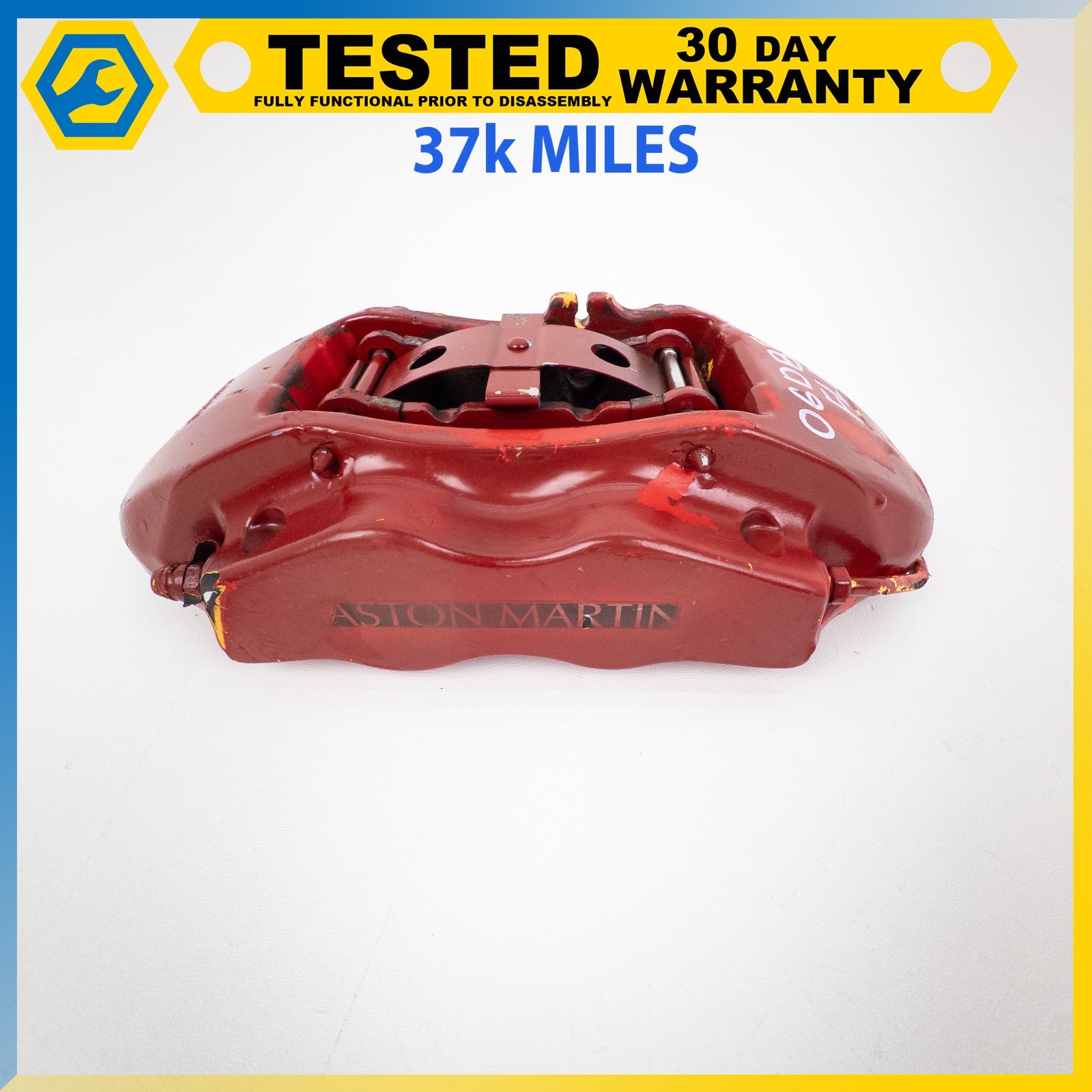 05-16 ASTON MARTIN DB9 VANTAGE FRONT LEFT RIGHT PARKING BRAKE CALIPER RED SET OE