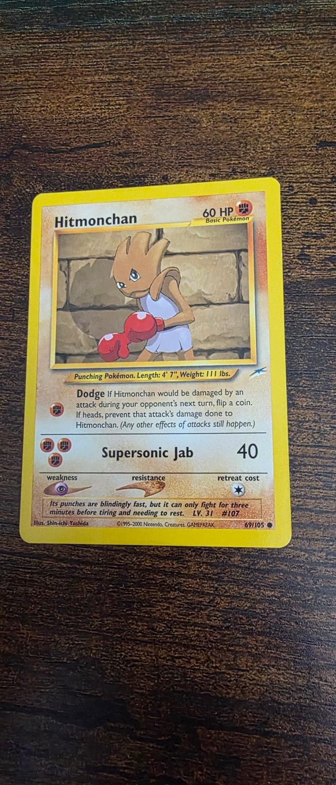 Hitmonchan 69/105 Common Neo Destiny Pokemon Lightly Played