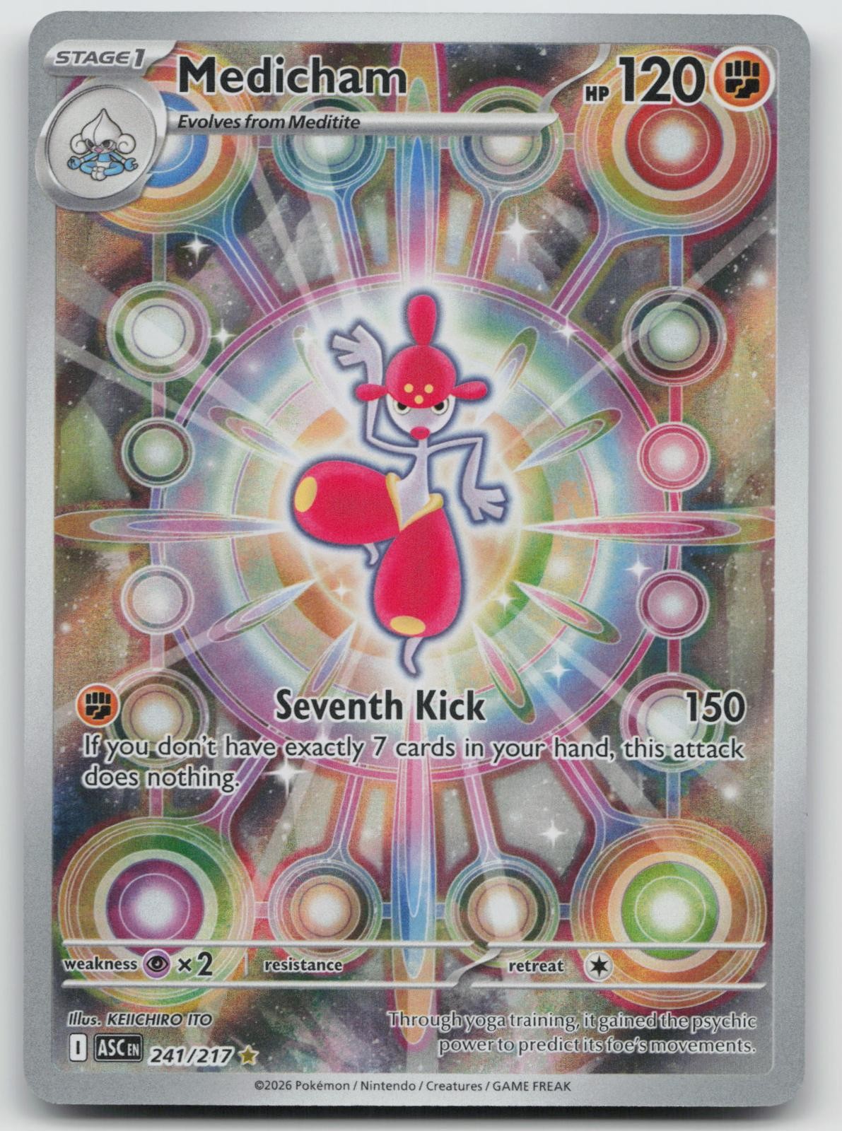 Medicham 241/217 Illustration Rare Ascended Heroes Pokemon Holo Near Mint