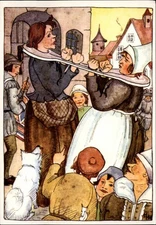 Double Neck Violin Rothenburg ob der Tauber Germany vintage postcard f481