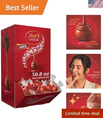 LINDOR Milk Chocolate Candy Truffles, Milk Chocolate with Smooth, Melting Tru...