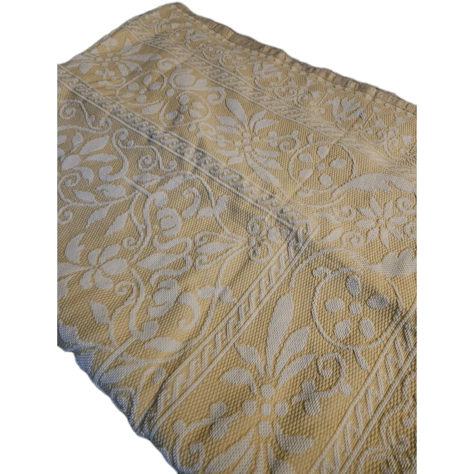 Cobertor boho vintage amarillo y blanco doble/completo Foto 2 de 4