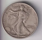 1943-P WALKING LIBERTY HALF DOLLAR 90% SILVER PHILADELPHIA .50¢ UNITED STATES