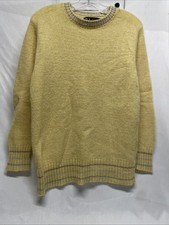 Vintage Jersild Shetland Blend Wool Sweater 42 Yellow USA MADE