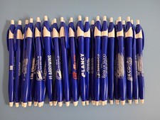 30ct Lot Misprint Retractable Click Pen Javalina Blue with White Trim