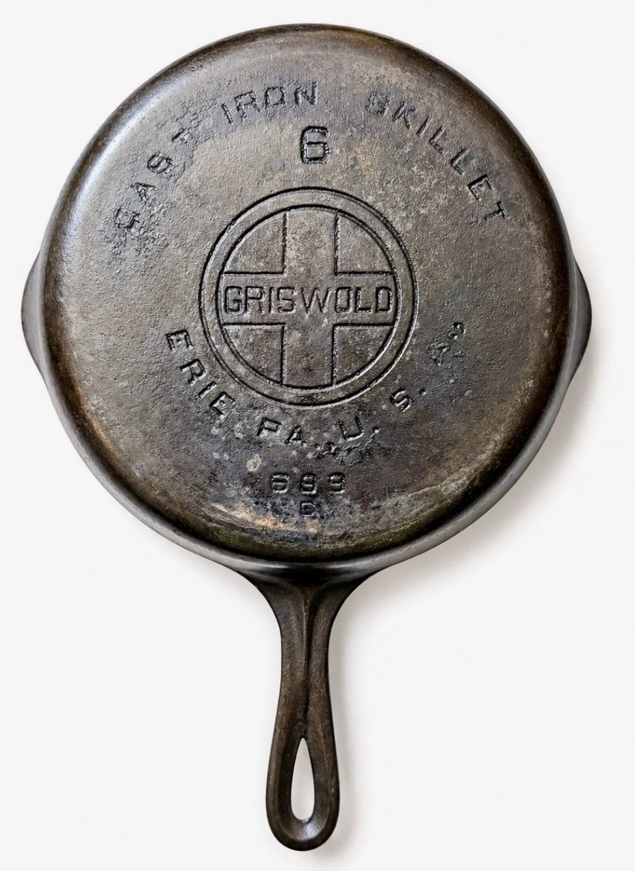 Vintage Griswold No 6 Cast Iron Skillet Large Logo Erie PA 699B USA