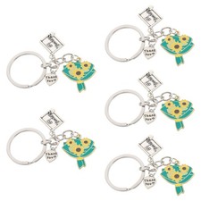 5Pcs Teacher Thank You Keychain Flower Themed Appreciation Gift for School Use