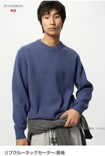 UNIQLO JW ANDERSON Rib Crew Neck Sweater Blue S Casual Knit