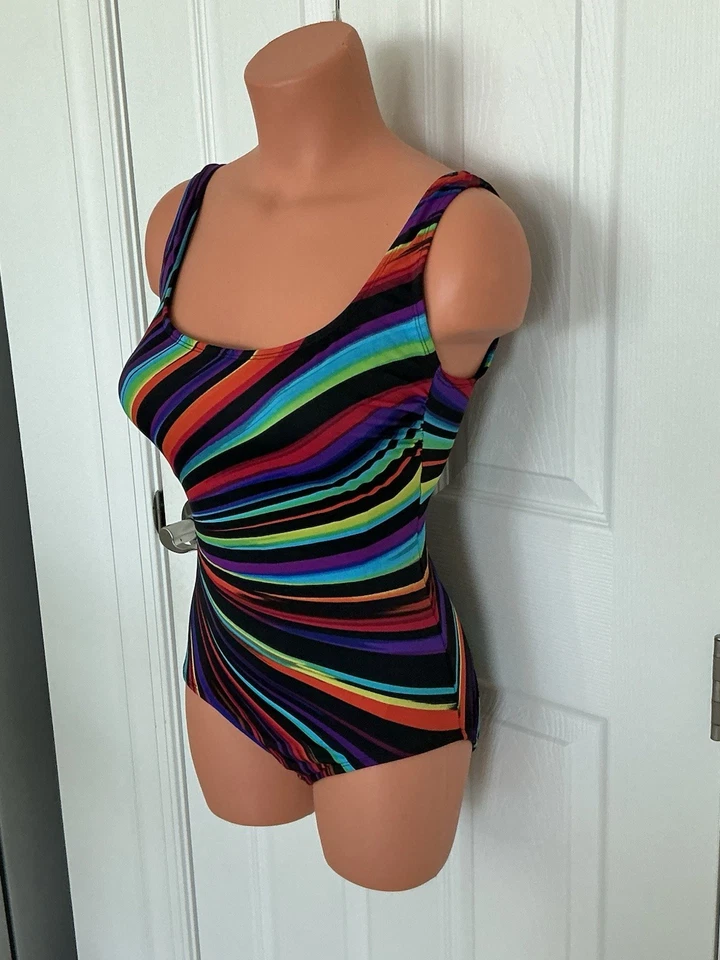 ROBBY LEN Precioso Traje de Baño Multi Cuello en U Copa Suave 1 Pieza Control Nuevo con Etiquetas Talla 12 Foto 4 de 4