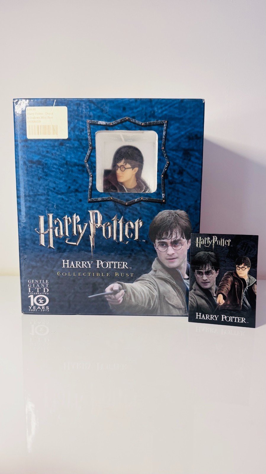 Busto coleccionable gigante suave de Harry Potter raro 912/950 certificado de autenticidad en caja Reliquia de la Muerte