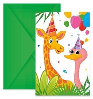 Procos 93788 - Einladungen Jungle Balloons, Fsc® Mix, 6 StüCk Mit Um (Us Import)