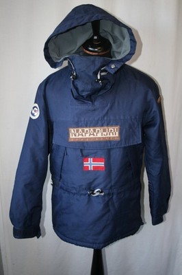 Vintage Napapijri Geographic blau Mantel Kapuze XS Skidoo Smock Winter warm Explorer