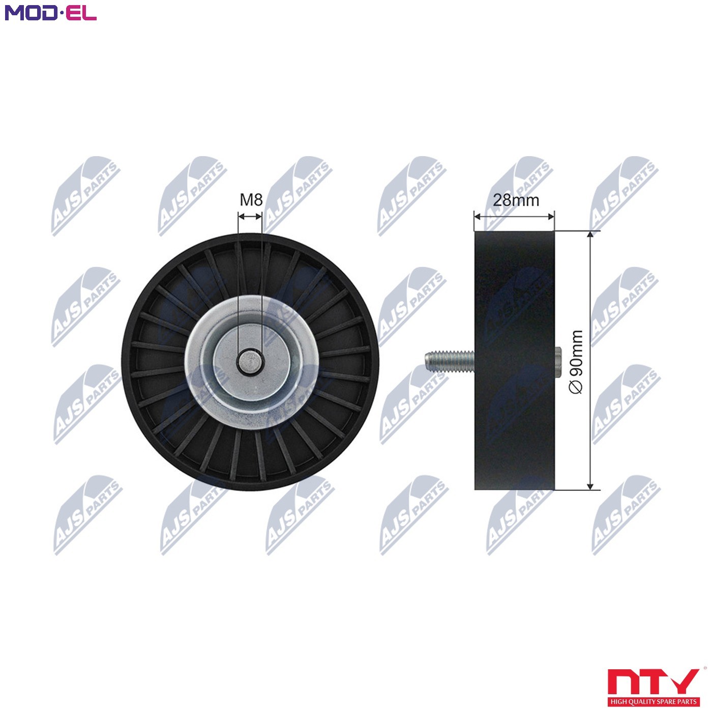 V-belt tensioner pulley Plastic RNK-ME-046 NTY for MERCEDES-BENZ C-CLASS T-Model - Image 3