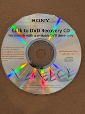 Sony Vaio Click to DVD Recovery CDs