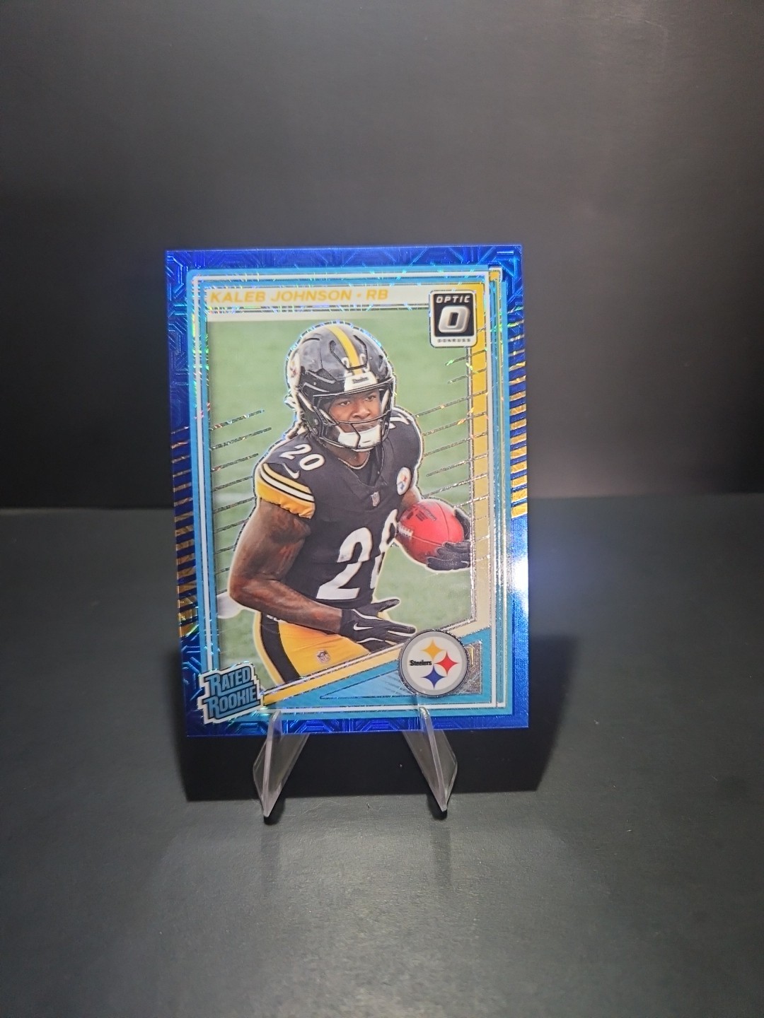 2025 Panini Donruss Optic - Rated Rookie Kaleb Johnson #232 Blue Scope Prizm /55