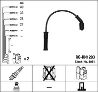 ZüNdleitungssatz Ngk 4081 FüR Renault Clio Kangoo Megane BA0 LA0 KC0 JA0 ScéNic