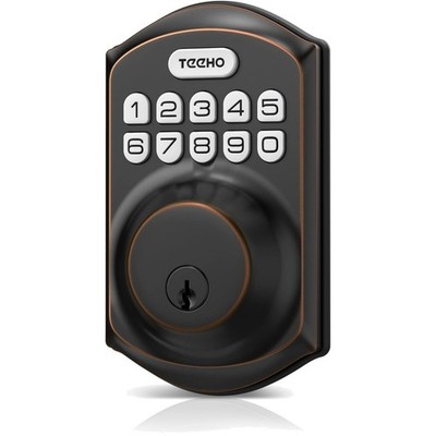 Oil-Rubbed Bronze Keypad Deadbolt Lock - 20 Codes & Auto-Lock Fashioned Security
