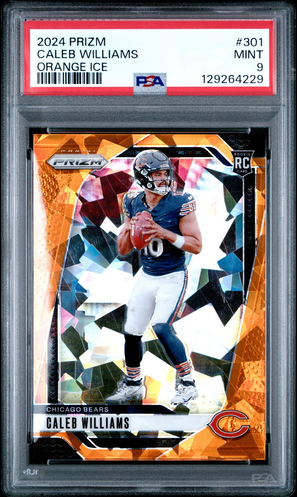 2024 Panini Prizm #301 Caleb Williams Orange Ice PSA 9
