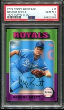 2024 George Brett PSA 10 Topps Heritage 1975 Topps in 3D #11 Kansas City Royals