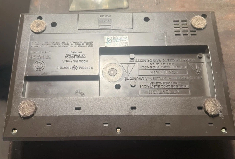 RELOJ DESPERTADOR DOBLE LED AZUL RETRO VINTAGE GE GENERAL ELECTRIC 7-4663A CON FOLLETO Foto 4 de 4