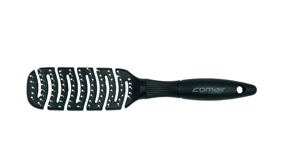 Comair Flex T S Noir Flexible Wellenbürste Nylonstifte Avec Loupe - Photo 1/1