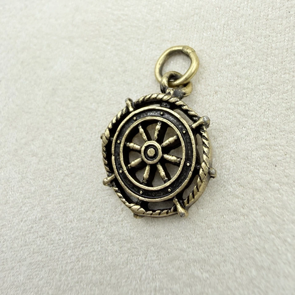 Alex and Ani Tono Dorado Barcos Rueda Náutica Cuelga Colgante Dije Aventura Foto 3 de 4