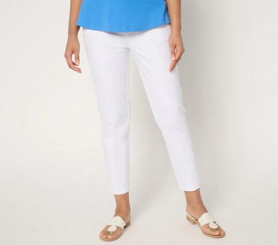 #ad Isaac Mizrahi Live Regular 24 7 Stretch Icon Ankle Pants Size 20W White A692858 $21.05