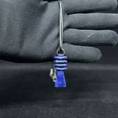 Ancient Egyptian Antiquities Amulet Djed symbol of Stability  _ Lapis lazuli BC