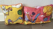 Vintage Set of 2 Looney Tunes Road Runner  Coyote Warner Bros Pillows 1976
