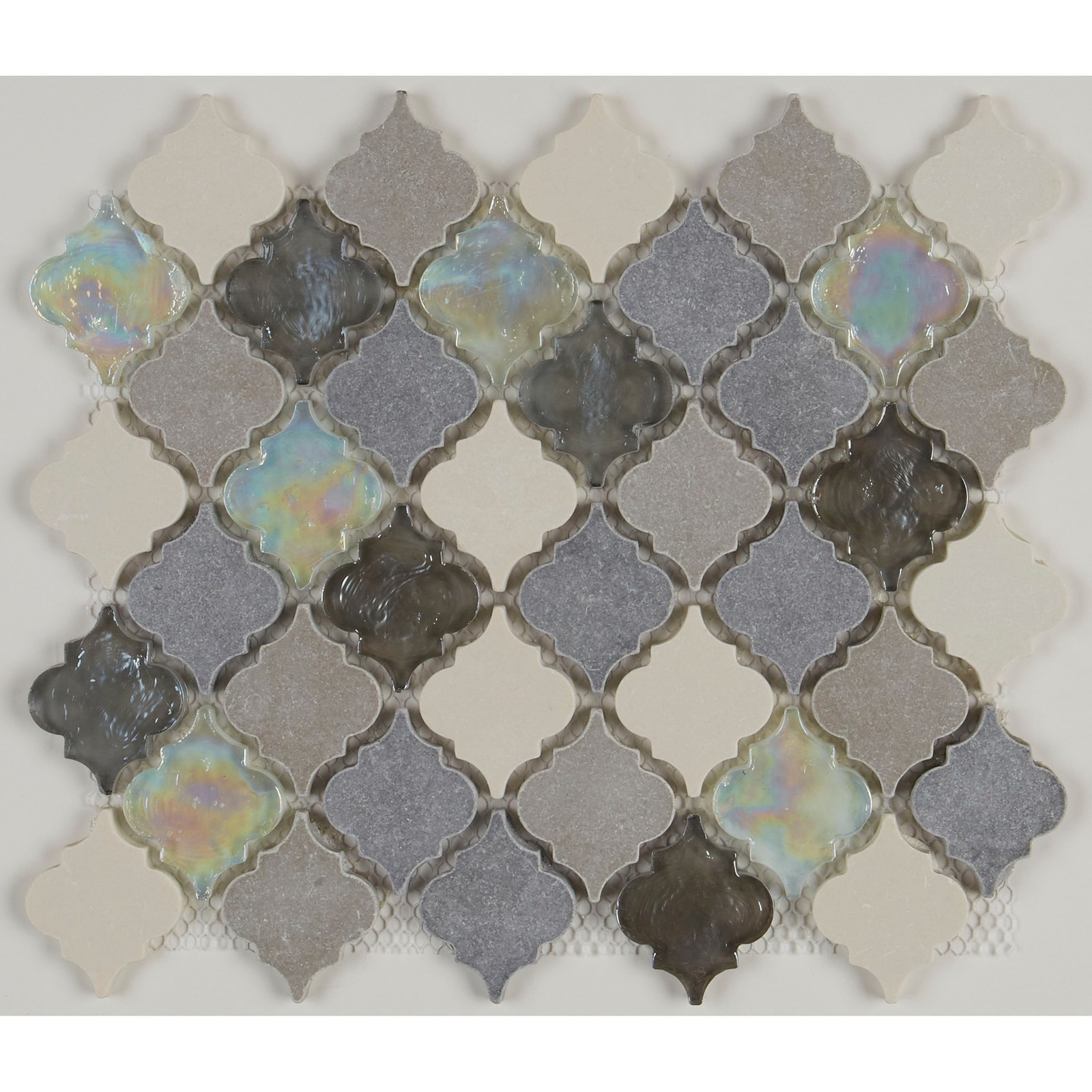 2-inch Baroque Mosaic Tile in Gris Gris et Blanc – 12.75x1 Decorative Stone Accent