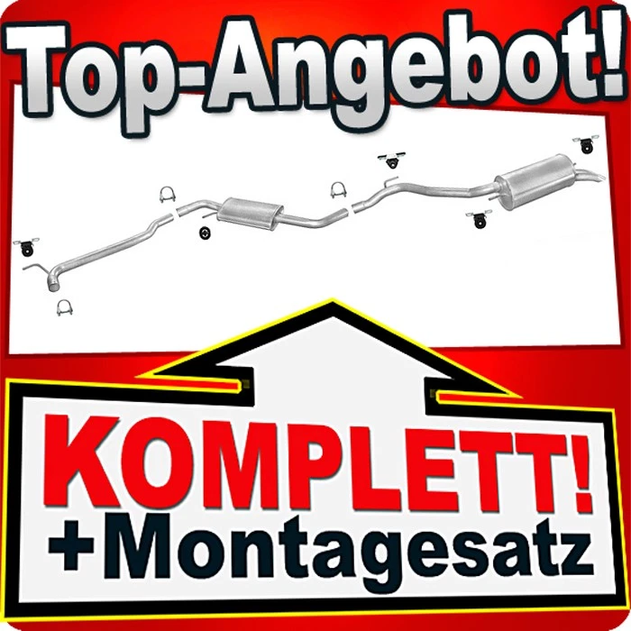 Auspuff für VW T4 TRANSPORTER 1.9 2.4 2.5 D TD TDI SWB-Kurz 96-03 +Reparaturrohr