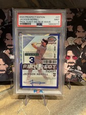 2024 Prospect Edition Jackson Merrill Pros Ticket Signature Blue Wave PSA9