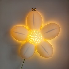 Vintage white Ikea flower wall light kids bedroom Smila Blooma - working
