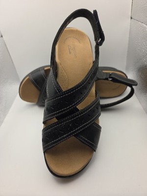 Lexi Pearl Black Leather Cuir Noir Size 7.5 Collection Clarks