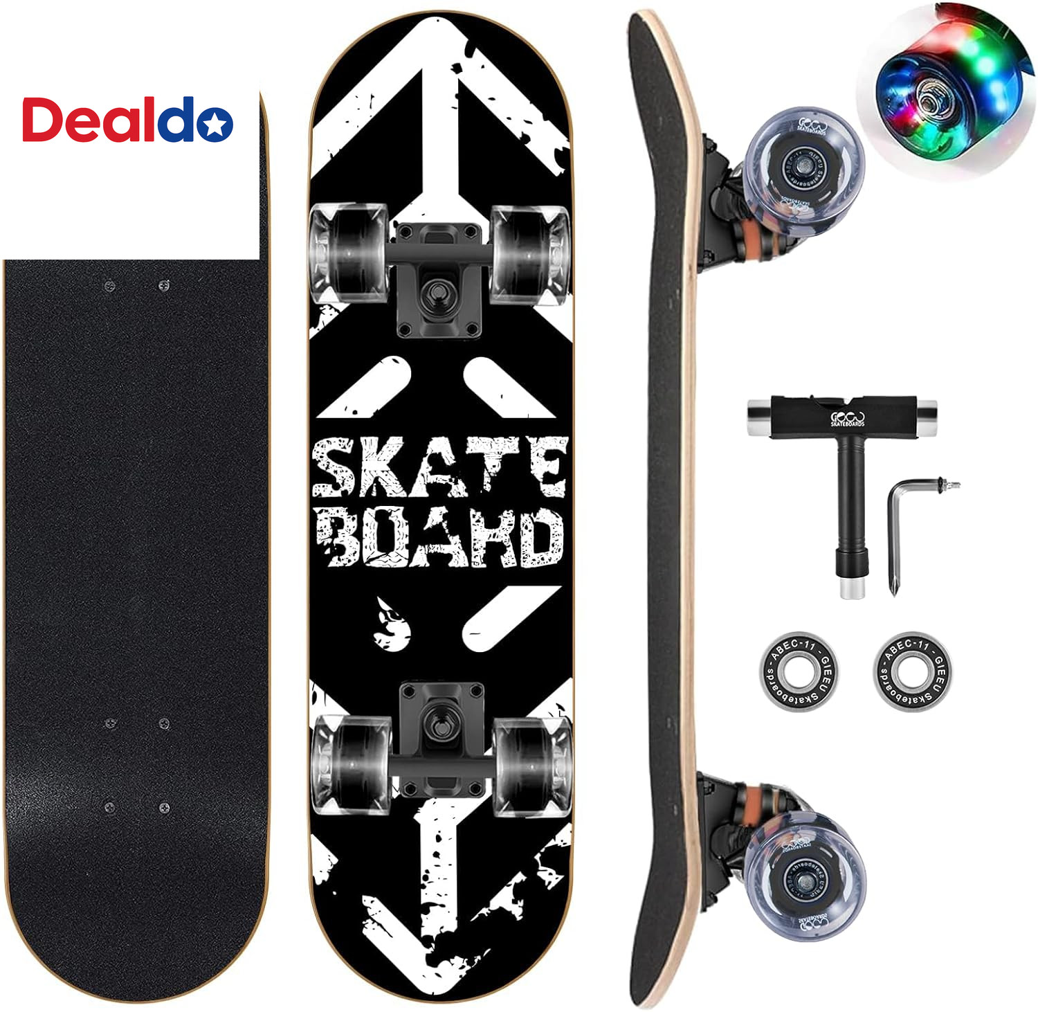 With Colorful Flashing Wheels For Beginners,kids,teens,adults, Compl