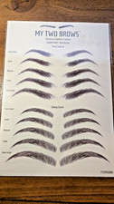 NEW My Two Brows Temporary Eyebrow Tattoos SAMPLE PACK dark brown 5 STYLES