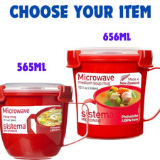 Image of Sistema Microwave Soup Mug 656 ml Microwave Food Container with Steam Release UK