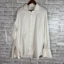 HAWES & CURTIS Jermyn Street Windsor Pure White Formal Dress Shirt Mens 17.5 /36