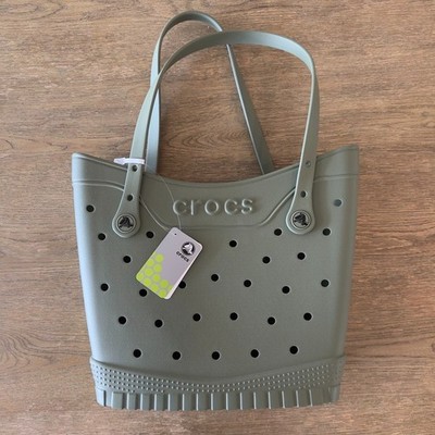 NWT Crocs Classic Medium Eva Carry All Durable Lightweight Tote Bag-Cargo Green