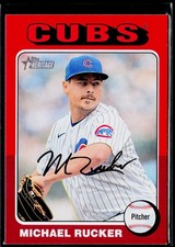 Michael Rucker 2024 Topps Heritage #125 Red Border Chicago Cubs