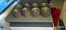 Lot of 8 Inline/Roller Skate Wheels with Metal Hubs  Bearings Gray 