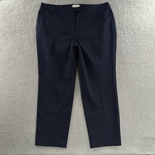 Talbots Womens Pants Blue Size 22W Career Elastic Waist High Rise Cotton Blend