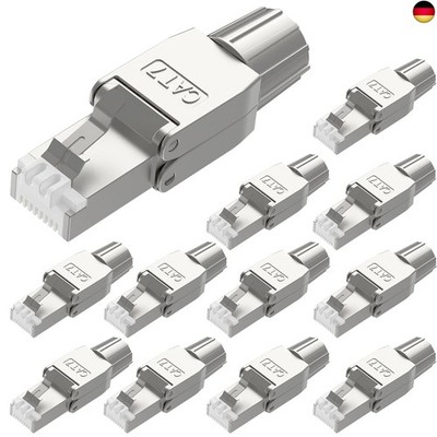 VCELINK RJ45 Stecker Werkzeuglos für Verlegekabel Cat7 Cat6A Netzwerkstecker 