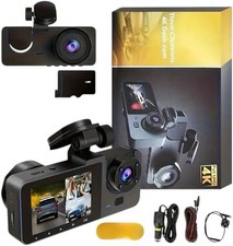 4K  1080P 3  Channel Dash Cam w/ 32GB Card   Front / Rear / Interior