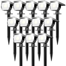 12 Pack Solar Lights Outdoor, Solar Spotlights Outdoor Waterproof 3 Modes, 2-...