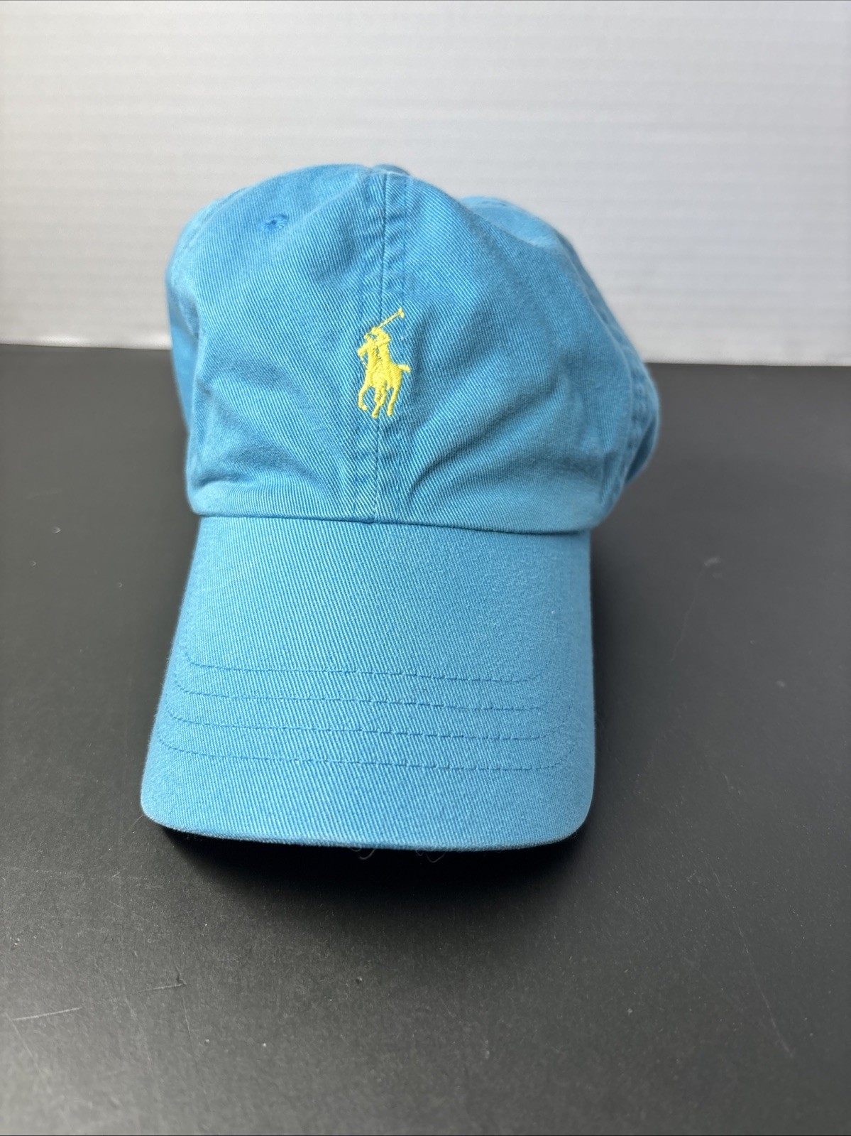 POLO RALPH LAUREN Cappello Berretto Uomo Cotone Chino Pony Baseball Ball BLU TURCHESE